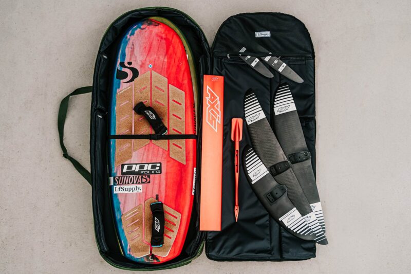 travel bag, foilboard, lfsupply, larry foiler, bag, adventure, travel, luggage, recycled, heavy duty, hydrofoil, roller, ultimate travel bag, foilboarding, wing foil, accessory bag, ultimate foilboard travel bag, larry foiler travel bag bag