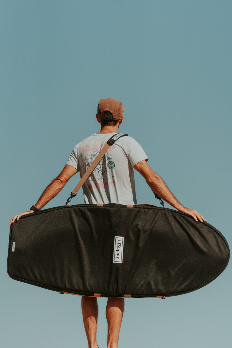 foilboard, hydrofoil, larry foiler, board bag, board cover, foil surfing, wing foil, recycled, canvas, heavy duty, travel bag, foilboarding, lfsupply, adventure series
